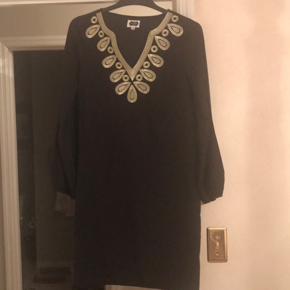 Black Lilly Pulitzer look-alike Mudpie dress Holiday dress!